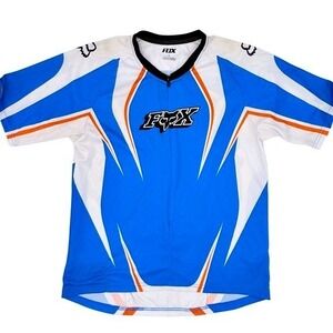 Fox Racing Men's MTB Motocross Jersey Blue/White Size Large